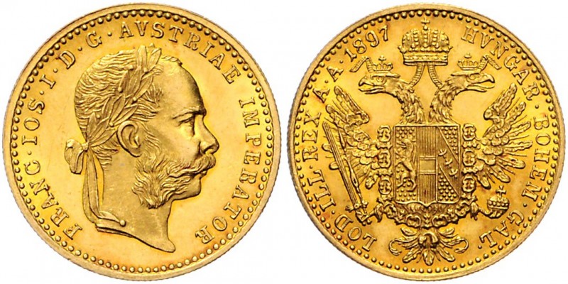 Franz Joseph I. 1848 - 1916
 Dukat 1897 Wien. 3,48g. Fr. 1256 vz