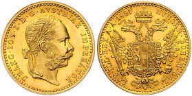 Franz Joseph I. 1848 - 1916
 Dukat 1897 Wien. 3,48g. Fr. 1256 vz