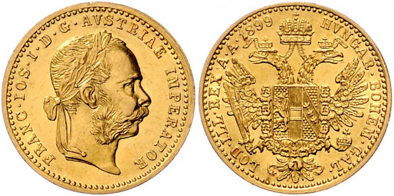 Franz Joseph I. 1848 - 1916
 Dukat 1899 Wien. 3,50g. Fr. 1258 vz/stgl