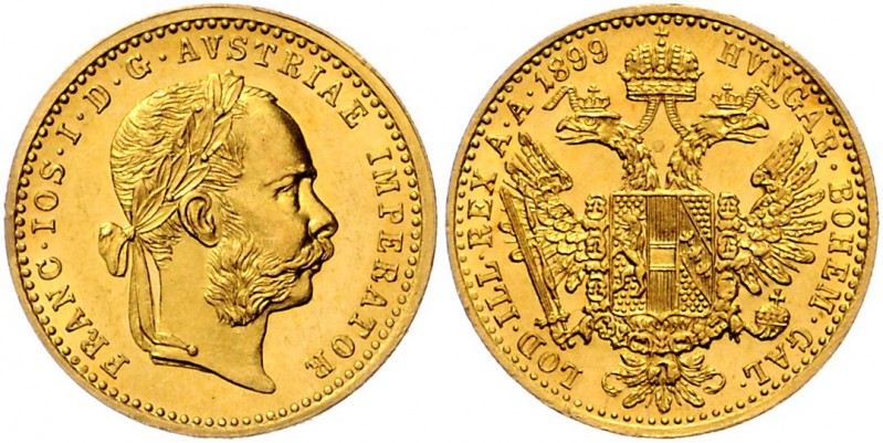 Franz Joseph I. 1848 - 1916
 Dukat 1899 Wien. 3,50g. Fr. 1258 vz/stgl