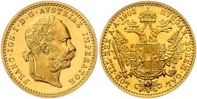 Franz Joseph I. 1848 - 1916
 Dukat 1903 Wien. 3,48g. Fr. 1262 vz/stgl