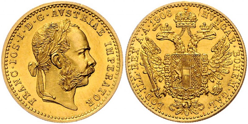 Franz Joseph I. 1848 - 1916
 Dukat 1906 Wien. 3,50g. Fr. 1265 vz