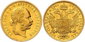 Franz Joseph I. 1848 - 1916
 Dukat 1910 Wien. 3,48g. Fr. 1269 ss/vz