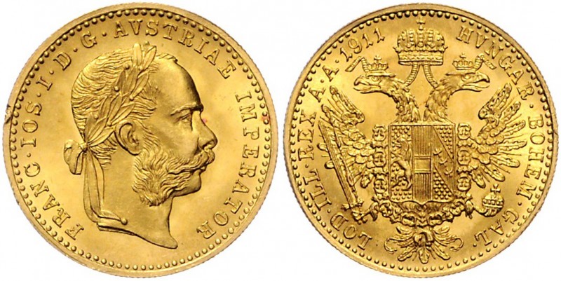 Franz Joseph I. 1848 - 1916
 Dukat 1911 Wien. 3,50g. Fr. 1270 stgl