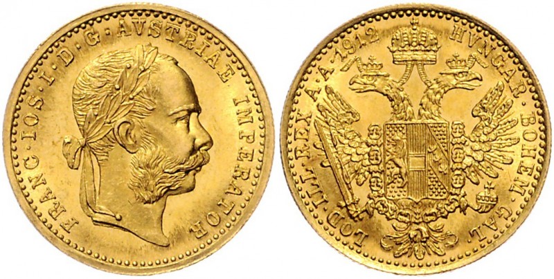 Franz Joseph I. 1848 - 1916
 Dukat 1912 Wien. 3,50g. Fr. 1271 vz