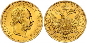 Franz Joseph I. 1848 - 1916
 Dukat 1913 Wien. 3,48g. Fr. 1272 vz/stgl