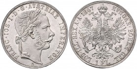 Franz Joseph I. 1848 - 1916
 1 Gulden / 1 Florin 1867 A Wien. 12,36g. Fr. 1484 vz/stgl