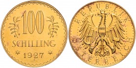 1. Republik 1918 - 1933 - 1938
 100 Schilling 1927 Wien. 23,56g. Her. 6 vz