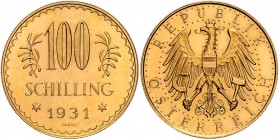 1. Republik 1918 - 1933 - 1938
 100 Schilling 1931 Wien. 23,54g. Her. 10 vz
