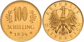 1. Republik 1918 - 1933 - 1938
 100 Schilling 1934 Wien. 23,56g. Her. 12 vz