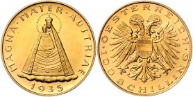 1. Republik 1918 - 1933 - 1938
 100 Schilling 1935 Wien. 23,56g. Her. 13 f.stgl