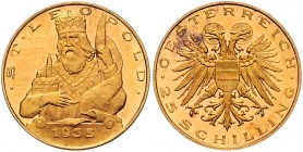 1. Republik 1918 - 1933 - 1938
 25 Schilling 1935 Wien. 5,88g. Her. 25 vz/stgl