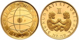 2. Republik ab 1945 - heute
 Goldmedaille o.J. auf das Sternzeichen Zwilling . Wien. 3,48g stgl