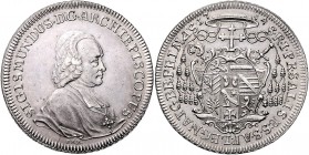 Erzbistum Salzburg Neuzeit
Sigismund Christoph Graf Schrattenbach 1753 - 1771 Taler 1754 Salzburg. 28,04g. HZ 2979 vz