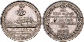 Salzburg unter österreichischer Regierung 1816 - 1938
 Silbermedaille 1882 auf das 1300 jährige Stiftsjubiläum, von Drentwett, Dm 41,5 mm. Salzburg. ...