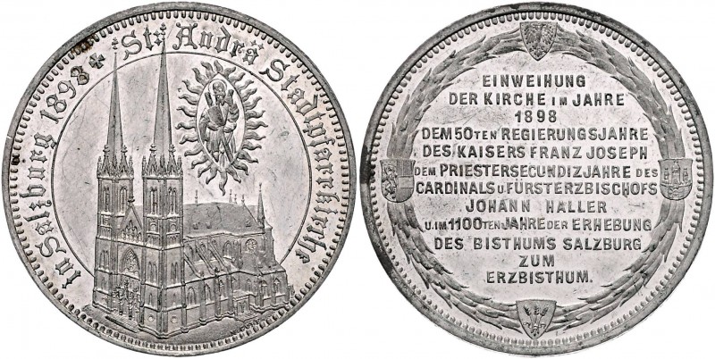 Salzburg unter österreichischer Regierung 1816 - 1938
 Zinnmedaille 1898 auf di...