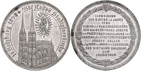 Salzburg unter österreichischer Regierung 1816 - 1938
 Zinnmedaille 1898 auf die Einweihung der Stadtpfarrkirche St. Andrä, von M. Gube, Dm 39 mm. Sa...