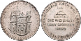 Salzburg unter österreichischer Regierung 1945 - heute
 Bronzemedaille 1964 versilbert, Kollegienkirche erbaut 1694-1707, Dm 33 mm. Salzburg. 12,52g....