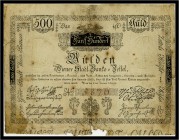 500 Gulden 1800, Ausgegebene Note. Kodnar/Künstner 37 a, Richter 37 IV-V