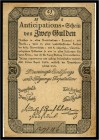 2 Gulden 1813, Ausgegebene Note. Kodnar/Künstner 53 a, Richter 51 II-III