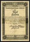 5 Gulden 1813, Ausgegebene Note. Kodnar/Künstner 54 a, Richter 52 II-III