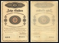10 Gulden 1825, Ausgegebene Note. Farbfrisches Prachtexemplar !. Kodnar/Künstner 65 a, Richter 63 I-II