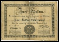 2 Gulden 1848, Ausgegebene Note. Kodnar/Künstner 79 a, Richter 81 IV