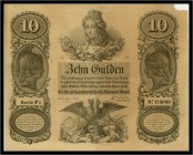 10 Gulden 1847, Ausgegebene Note. Fehlstelle am oberen rechten Rand. Kodnar/Künstner 87, Richter 77 IV