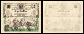 10 Gulden 1863, Ohne Aufdruck. Kodnar/Künstner 99 a, Richter 136 III