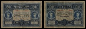 10 Gulden 1880, Ausgegebene Note. Kodnar/Künstner 104 a, Richter 141 III-