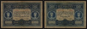 10 Gulden 1880, Ausgegebene Note. Kodnar/Künstner 104 a, Richter 141 III