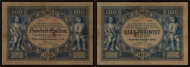 100 Gulden 1880, Ausgegebene Note. Kodnar/Künstner 105 a, Richter 142 III