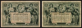 5 Gulden 1881, Ausgegebene Note. Kodnar/Künstner 107, Richter 144 III