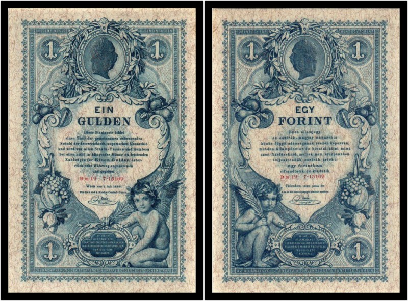 1 Gulden 1888. Kodnar/Künstner 110, Richter 147 I