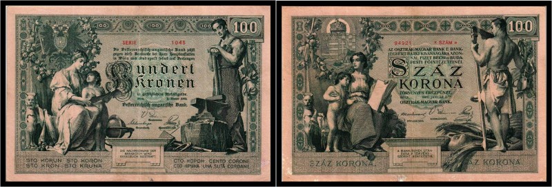 100 Kronen 1902, Ausgegebene Note. Kodnar/Künstner 114 a, Richter 151 III