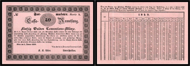 50 Gulden 1849. Kodnar/Künstner C 10 s, Richter 92 I