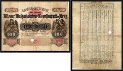 Wiener Wechselstuben Gesellschaft in Prag. Cassa-Schein über 100 Gulden (um 1875) III