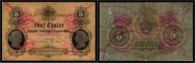 Deutschland - Sachsen - 5 Thaler Cassen-Billet 1867 III