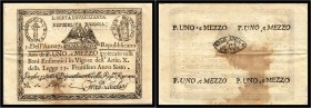 Röm. 1. Republik Prima Republica Romana, Assignat der Monte di Pieta dell Anno 7. 1 1/2 Paoli 1798. III