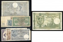 Belgien - Lot von 10 Banknoten vor 1945 III-IV