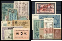 Deutschland - große Sammlung von Banknoten des II. Deutschen Kaiserreiches, der Weimarer Republik und des III. Reiches, darunter neben viel Massenware...