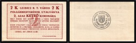 Österreich-Ungarn - Lagergeld - Leibicz 1917. 1, 2, 10 f u. 2 K (4 Scheine) II