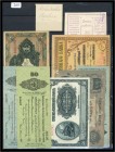 Rußland - Provinzen - Lot von 7 Banknoten bzw. Wertpapieren I-III