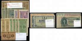 Skandinavien - Lot von 24 Banknoten, kleine Serie Finnland, Dänemark und Norwegen, vor 1945 II-III
