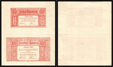 Kärnten - 10,100 Kronen - KKN.S 427 A, a1,a2,a3,c1 - Ausgaben in rot und schwarz 1918 - 1x Bogen 10 + 100 Kronen rot (a2 + c2) I-II