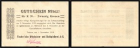 Treisen - Fischer`sehe Weicheisen und Stahlgießerei A. G. - 20 Kronen 1918 - KKN.S 1076 A. I