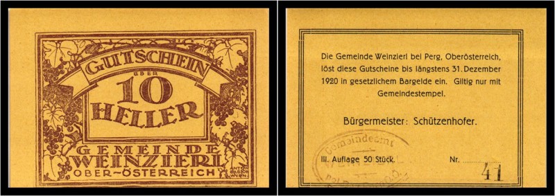 Weinzierl bei Perg. 17. komplette Serien (ein Katalog-Wert lt. Kodnar/Künstner c...