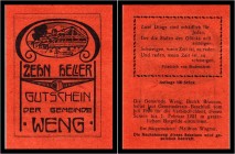 Wenig / Braunau - ca 70 Stück 10 Heller 1920 - 18 Farbvarianten, dazu 31 Werte u. Farbvarianten ( Baum) Auflage 100 Stück, KKN.S1171 III / IV., KKN.S1...