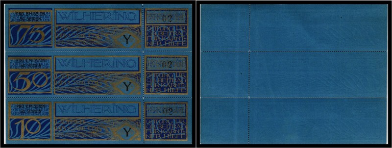 Wilhering - 10,50,75 Heller - KKN.S 1236b Y - Ausgaben in blau /Gold 1921 I