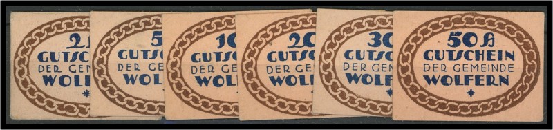 Wolfern - 2,5,10,20,30,50 Heller - 3 Serien - KKN.S 1248 VI.a, b, c, d. I